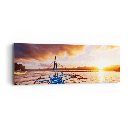 Vászonkép - Egy egész nap után nyújtózkodni a homokon - 90x30 cm