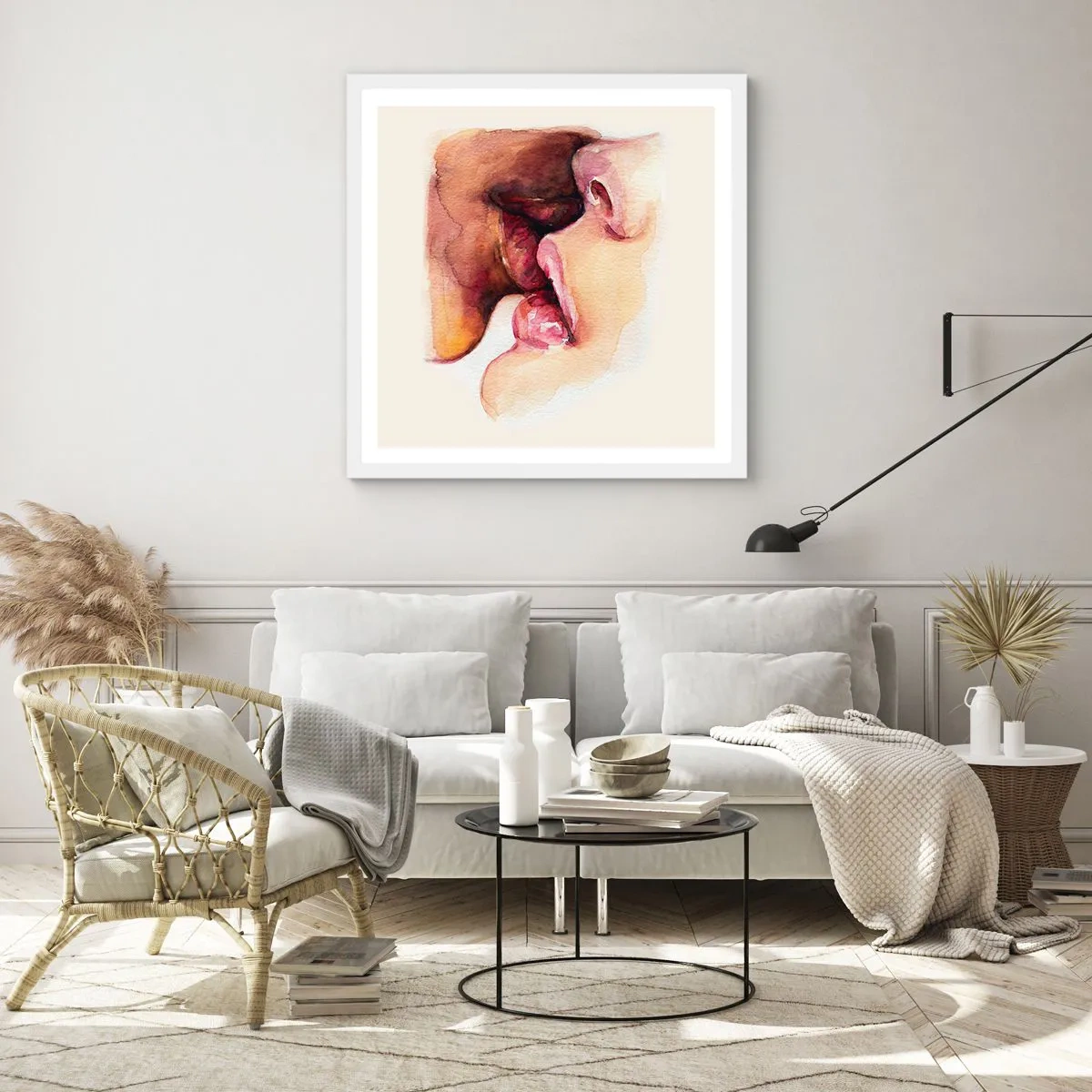 Poszter fekete keretben - Mint éjszaka és nap, föld és ég - 50x50 cm