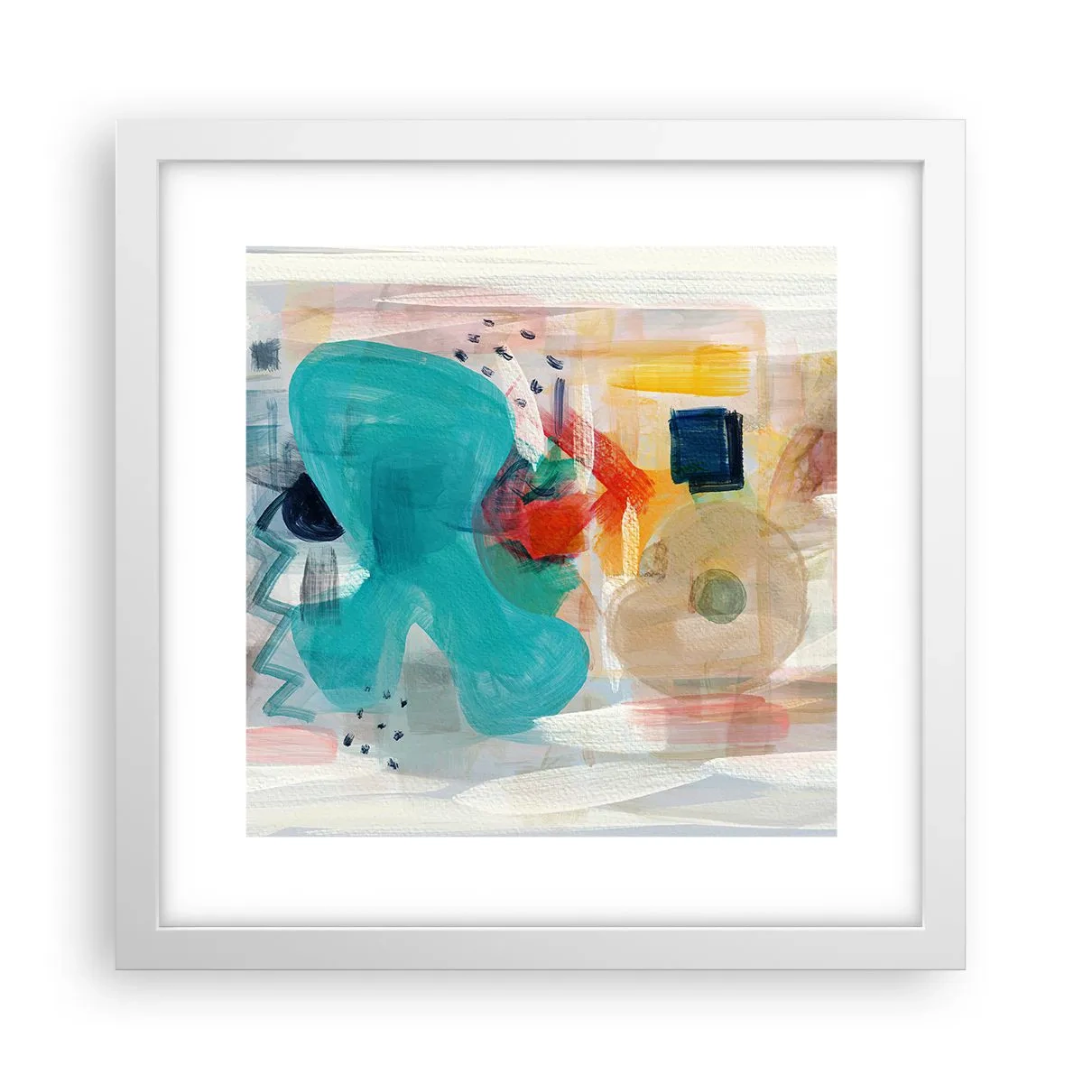 Poszter fekete keretben - Színes játék - 30x30 cm