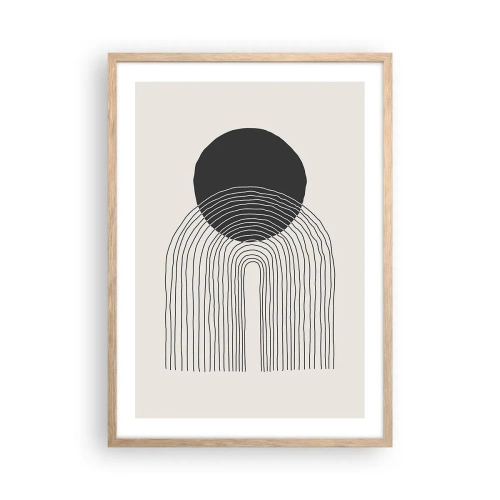 Poszter világos tölgy keretben - Remegés és biztosság - 50x70 cm