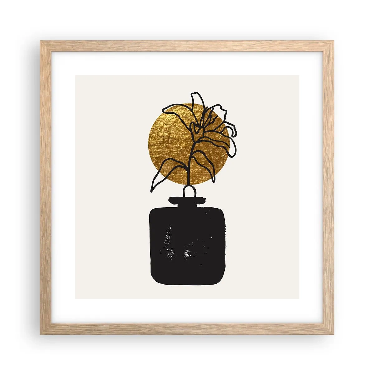 Poszter világos tölgy keretben - Szépség az egyensúlyban - 40x40 cm