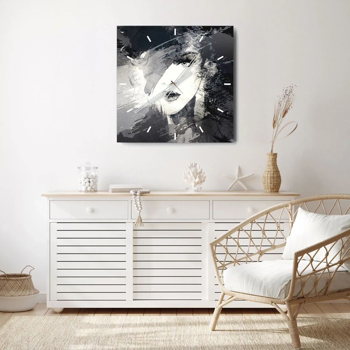 Falióra, Óra - Szürke fátyol mögül - 40x40 cm