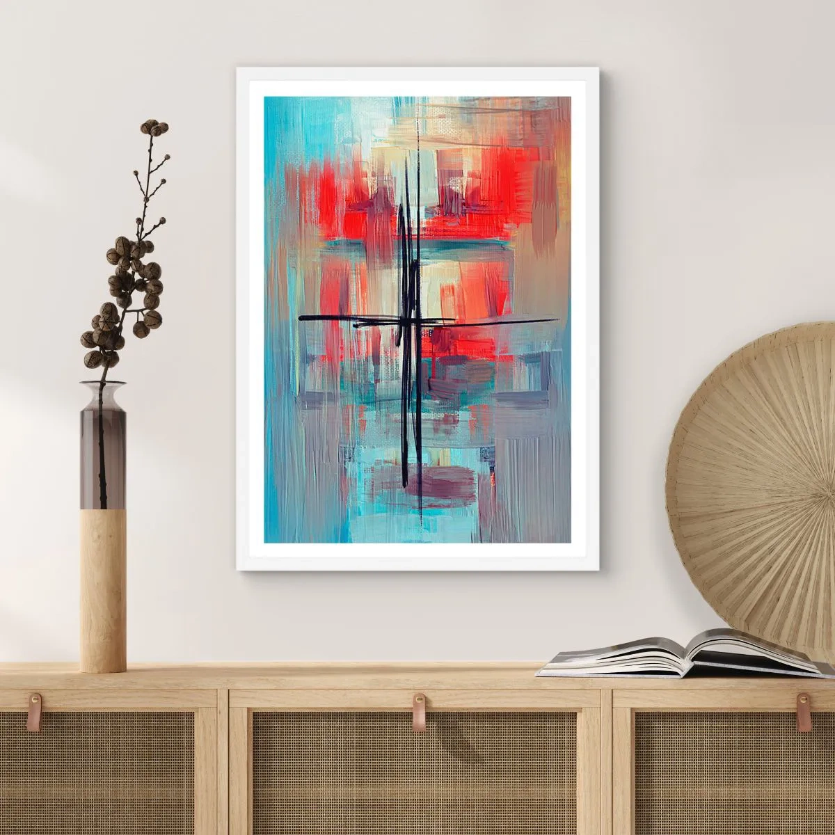 Poszter fekete keretben - Tájkép egy ismeretlen dimenzióban - 30x40 cm