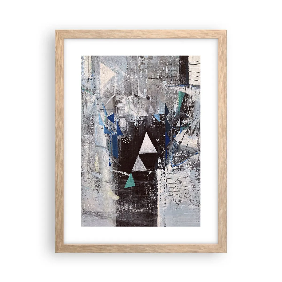 Poszter világos tölgy keretben - A háromszögek felülíró sorrendje - 30x40 cm