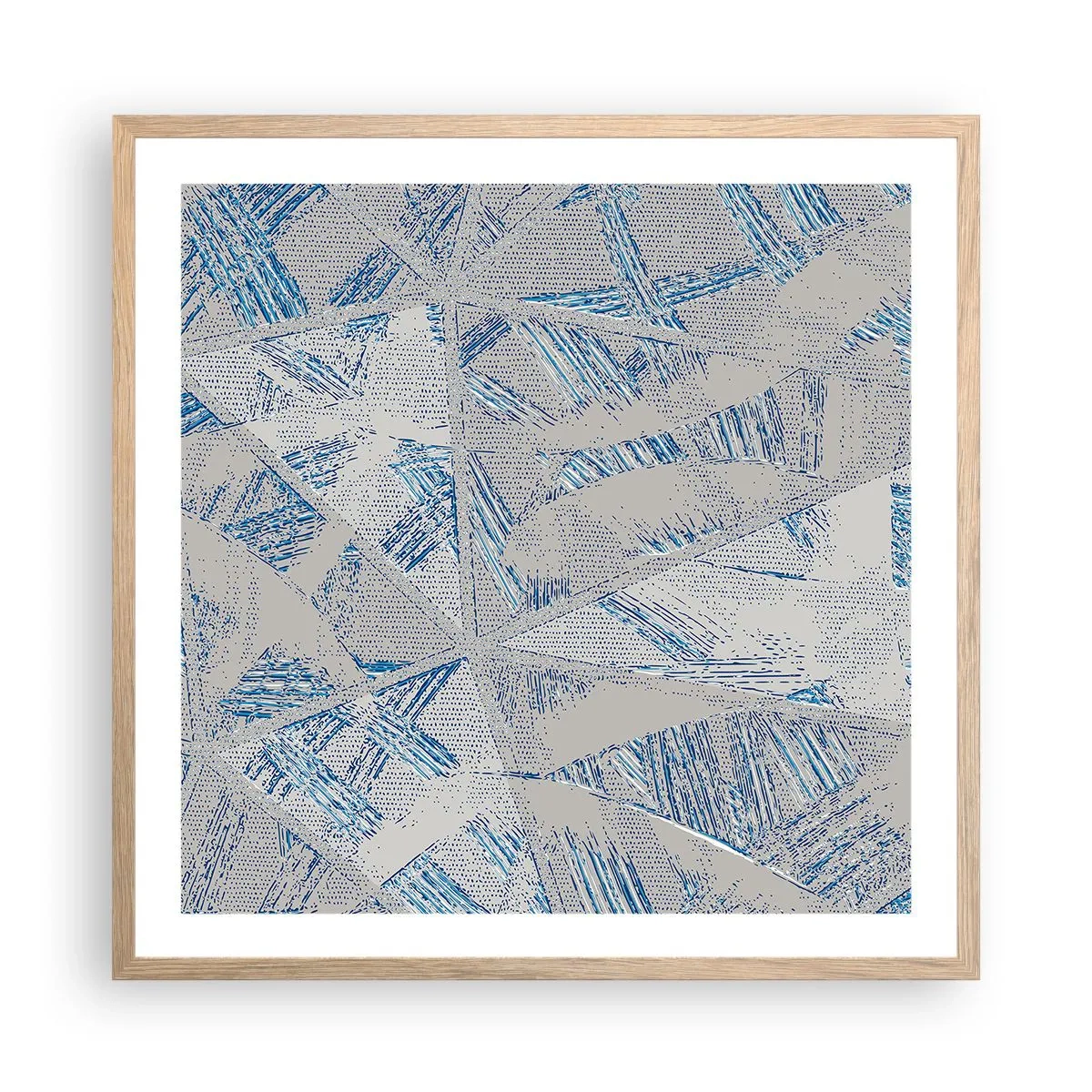 Poszter világos tölgy keretben - A szürkéskék labirintusban - 60x60 cm