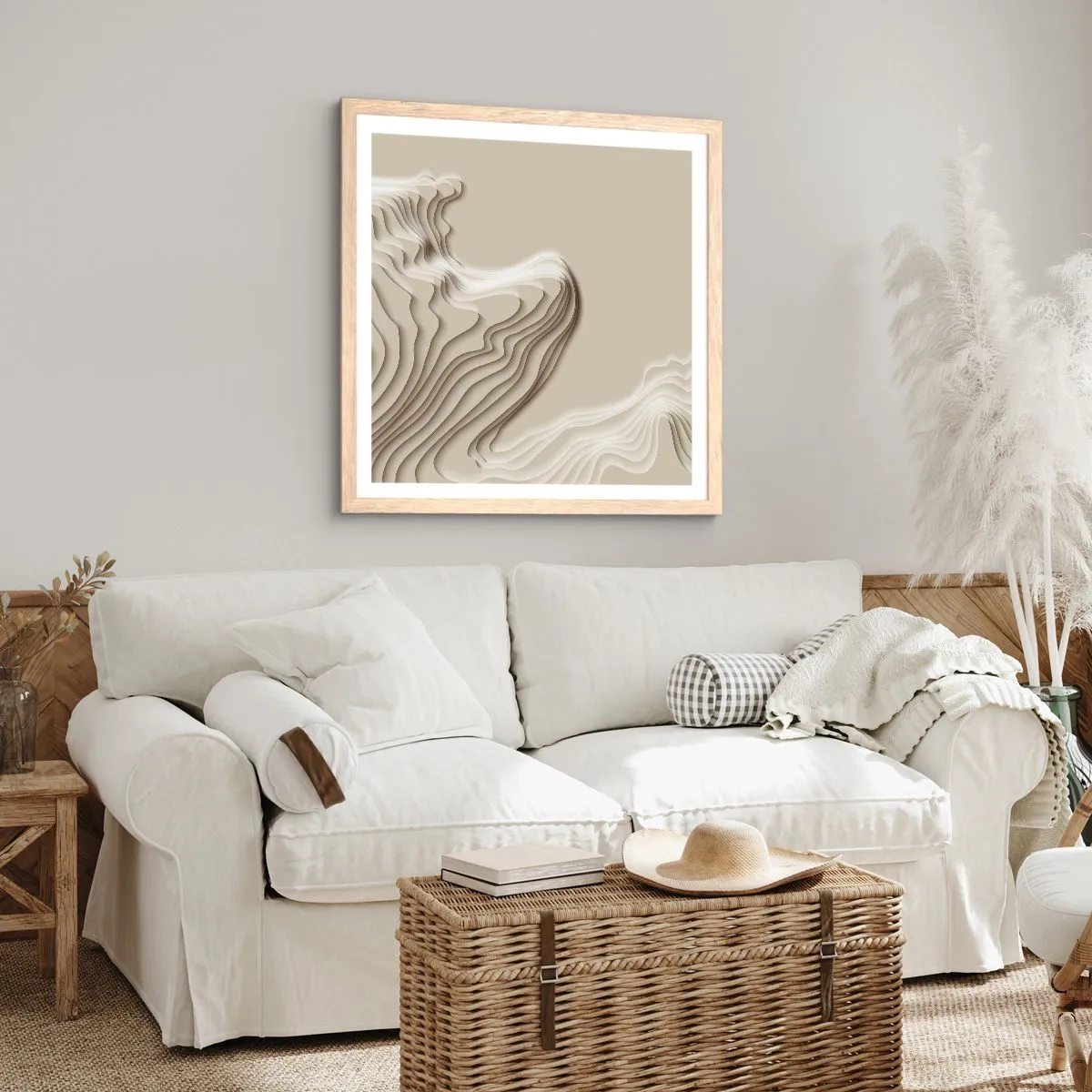 Poszter világos tölgy keretben - Művészeti topográfia - 40x40 cm