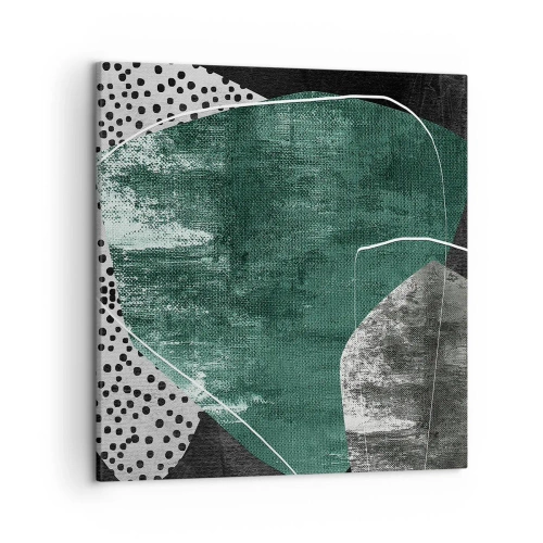 Vászonkép - Színes absztrakció aranypehellyel - 50x50 cm