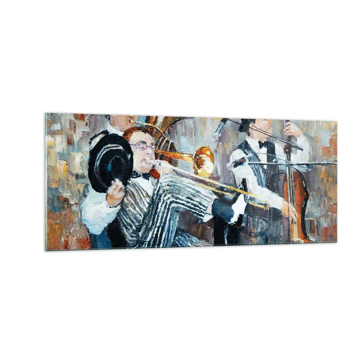 Üveg kép - Az egész jazz - 100x40 cm