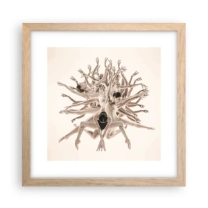 Poszter világos tölgy keretben - Virágzás a táncban - 30x30 cm