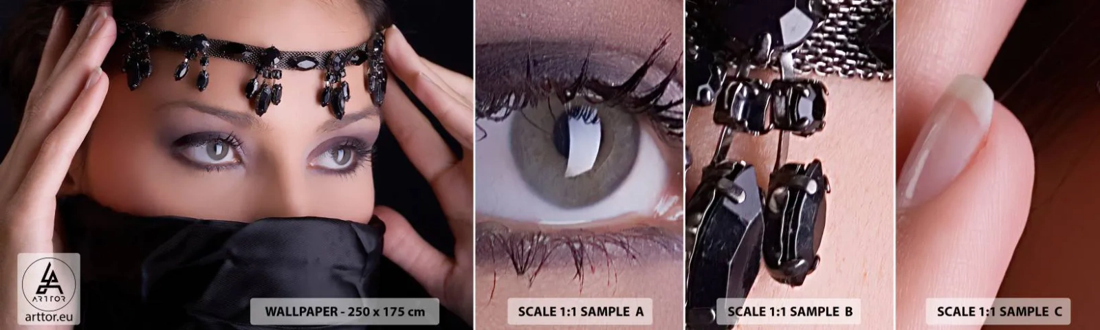 Fotótapéta Minta Standard Eco - Orientális csábító rejtély - Nő, Szemek, Kultúra - 100x30 cm