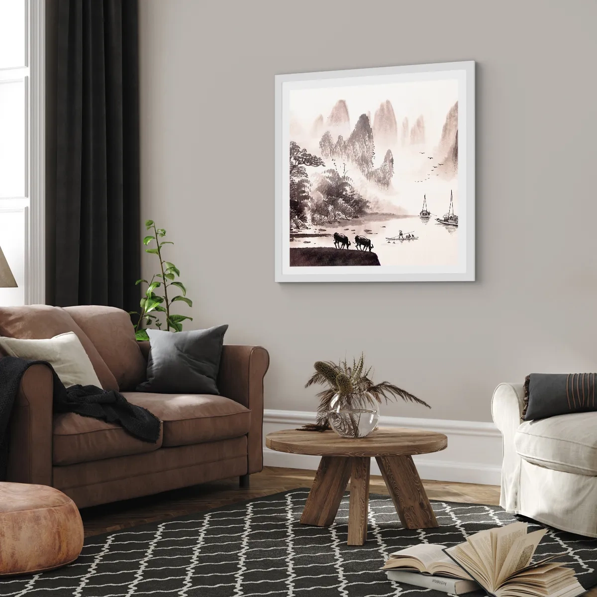 Poszter fekete keretben - Kelet egzotikus hétköznapjai - 60x60 cm