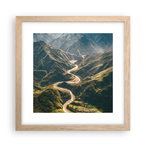 Poszter világos tölgy keretben - A hegyek szívéből - 30x30 cm