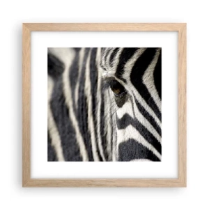 Poszter világos tölgy keretben - Csíkos portré - 30x30 cm