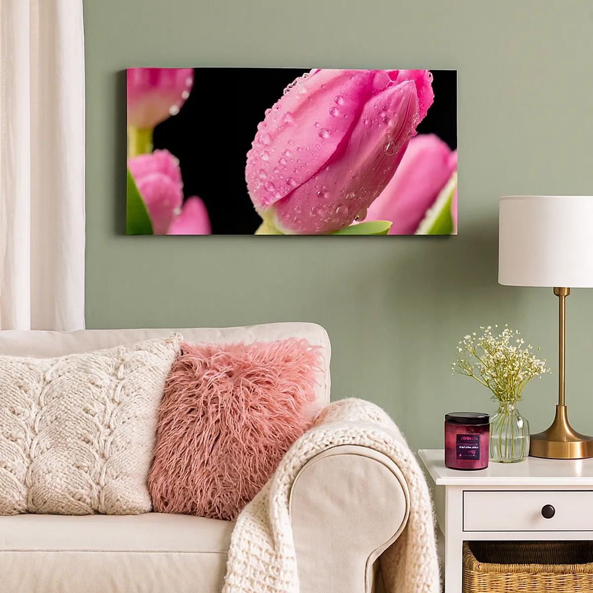 Vászonkép - Lila álom a harmatban - 30x30 cm