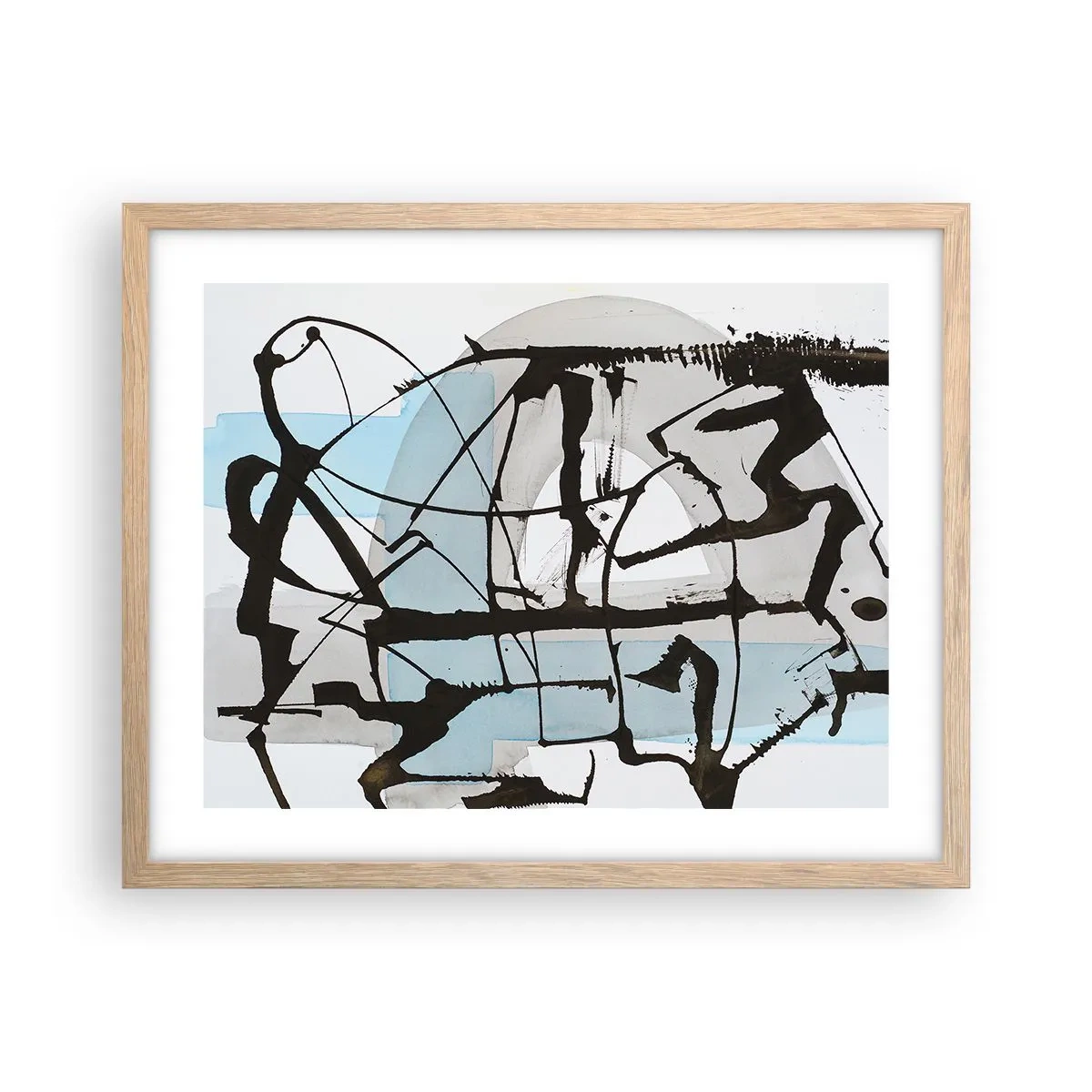 Poszter világos tölgy keretben - Mindennek ellenére kék - 50x40 cm