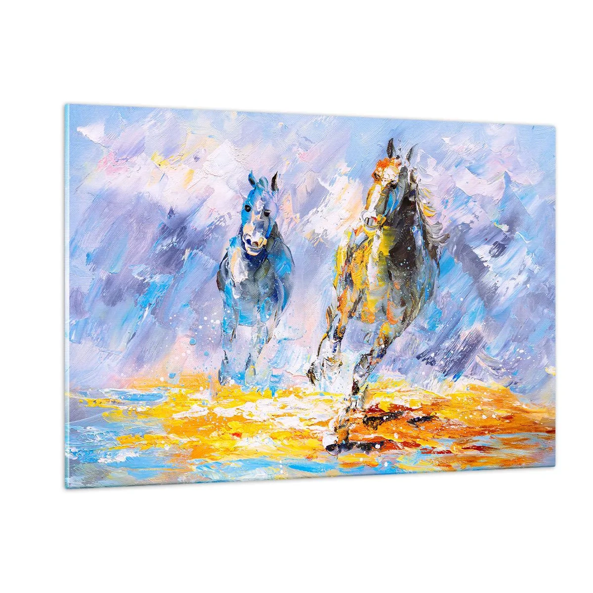 Üveg kép - Átvágtatva a vakító fényen - 120x80 cm