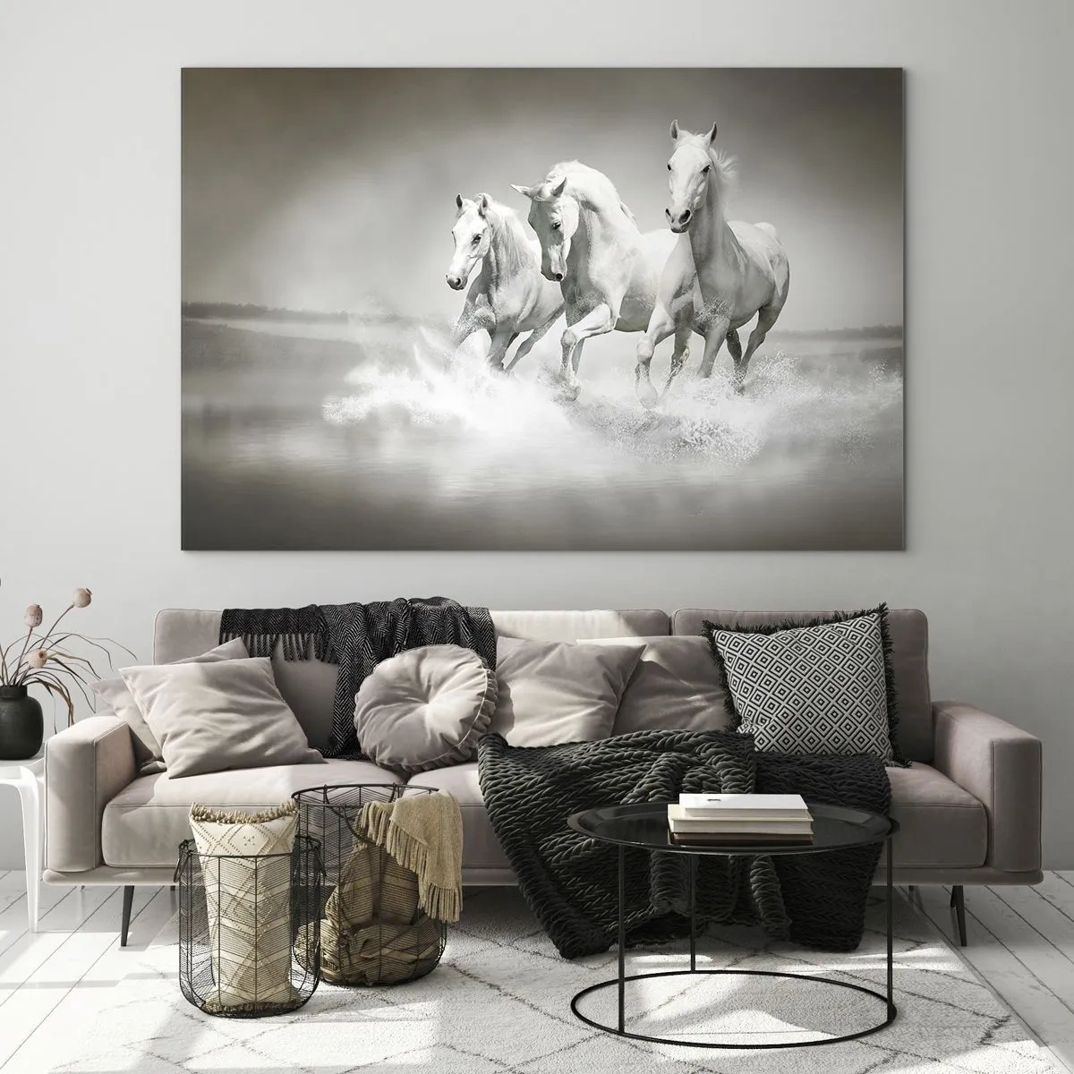 Üveg kép - Fehér őrület - 120x80 cm