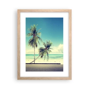 Poszter világos tölgy keretben - Ideje elkezdeni a nyaralást - 30x40 cm