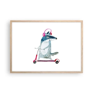 Poszter világos tölgy keretben - Borzas örömök - 70x50 cm