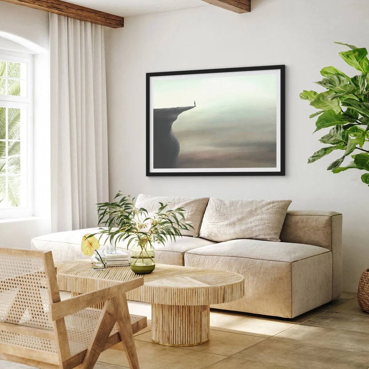 Poszter fehér keretben - Természetesen felfelé! - 40x30 cm