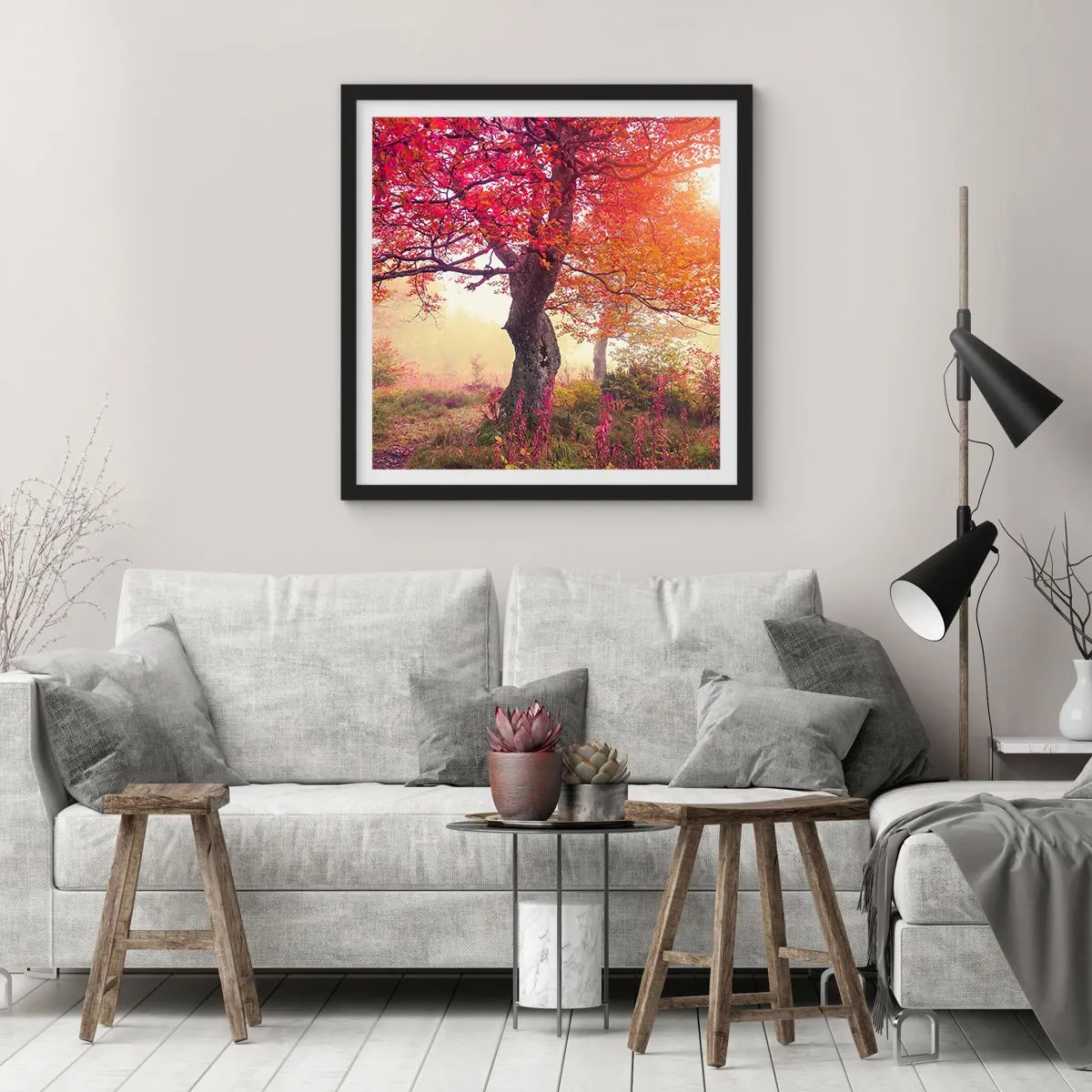 Poszter fehér keretben - Virágzás őrülete - 50x50 cm