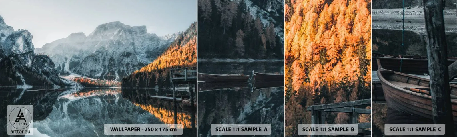 Fotótapéta Minta Öntapadós Deluxe Sticker - Tükrös táj - Tájkép, Hegyek, Tó - 100x30 cm