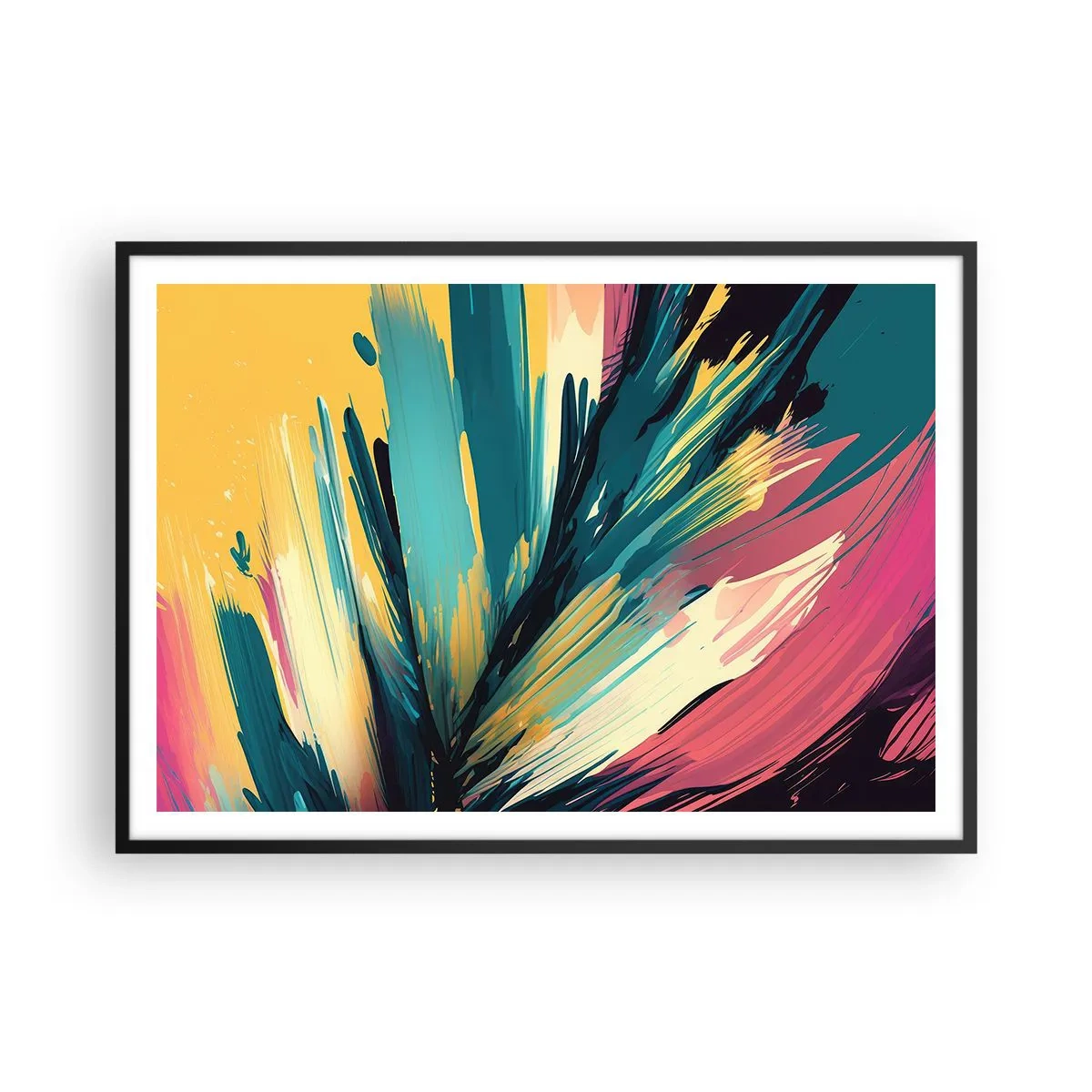 Poszter fehér keretben - Kompozíció - az öröm robbanása - 100x70 cm