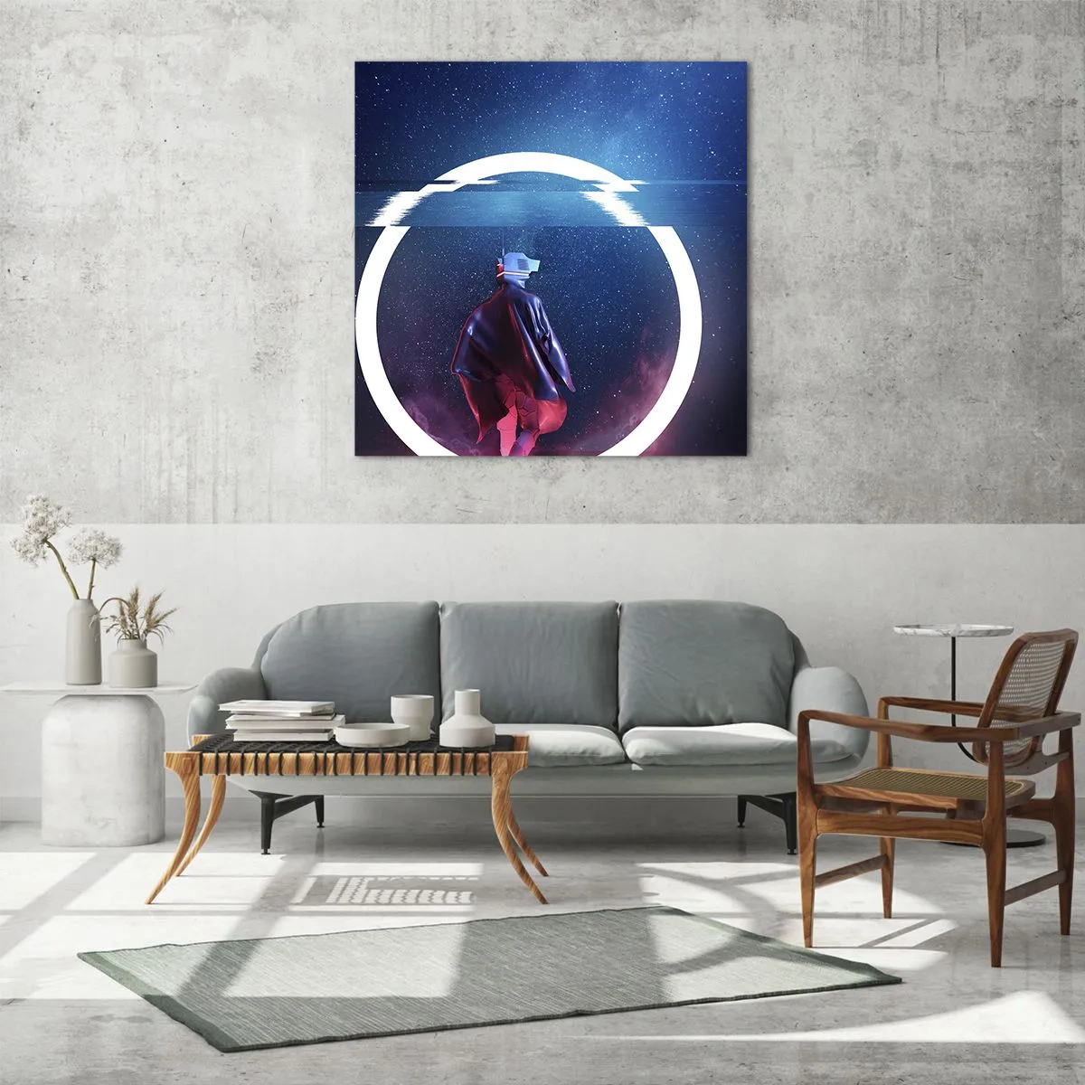 Üveg kép - Világok között - 50x50 cm