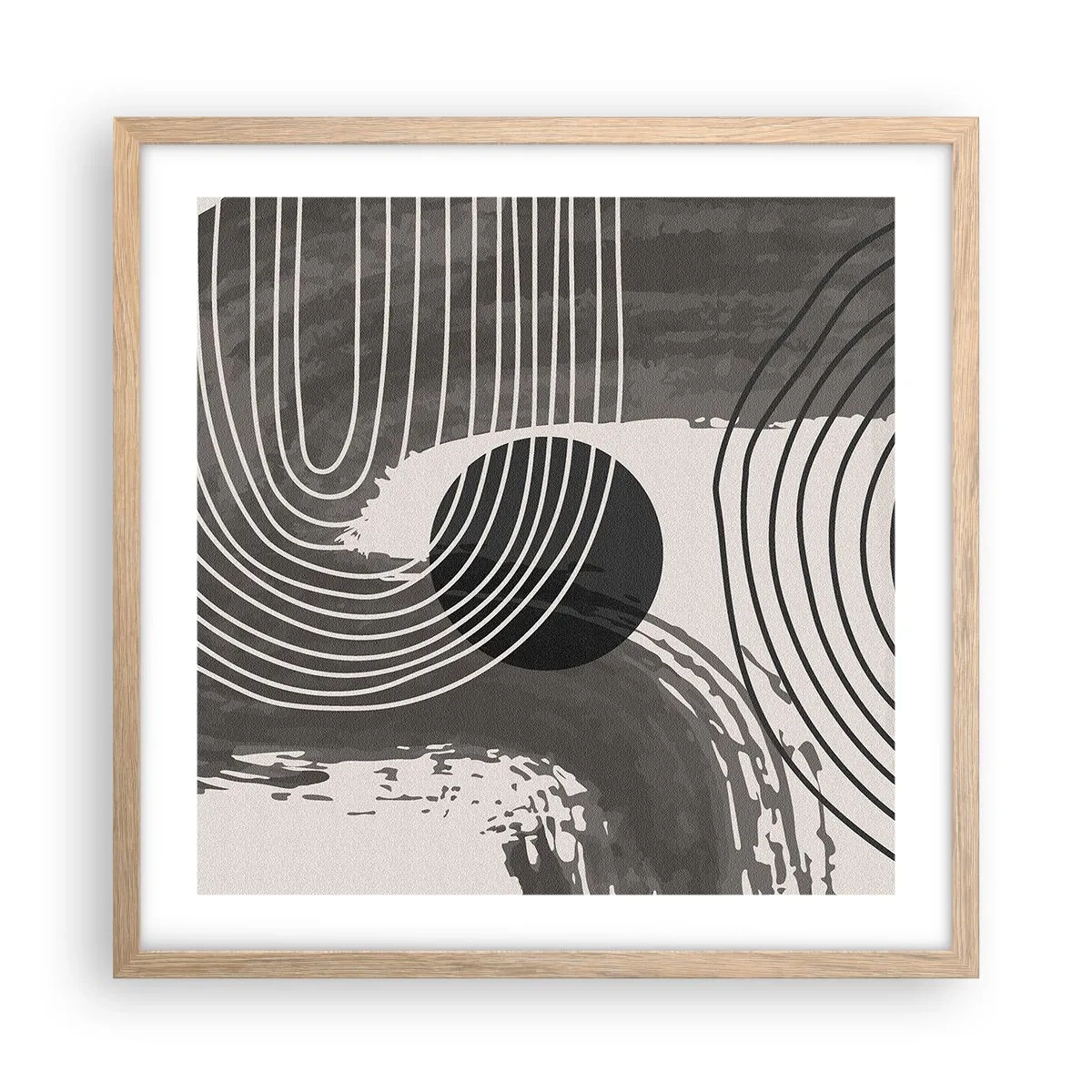 Poszter világos tölgy keretben - Az ovális nyer - 50x50 cm