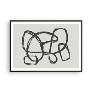 Poszter fehér keretben - Hurkolt absztrakció - 100x70 cm