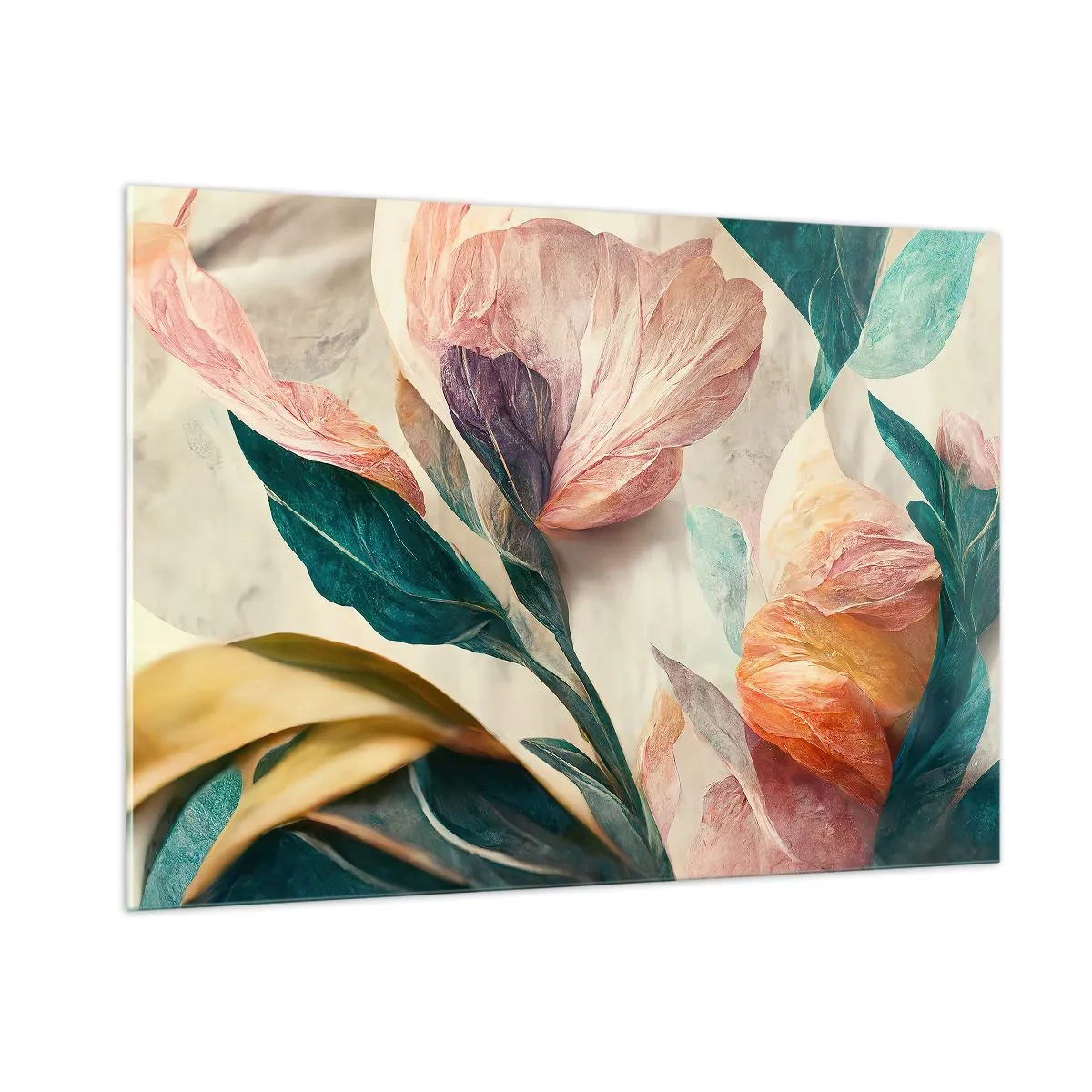 Üveg kép - A déli szigetek virágai - 100x70 cm