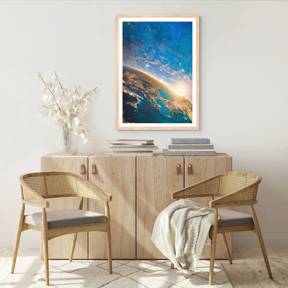 Poszter világos tölgy keretben - Tekintsünk magunkra távolról - 50x70 cm