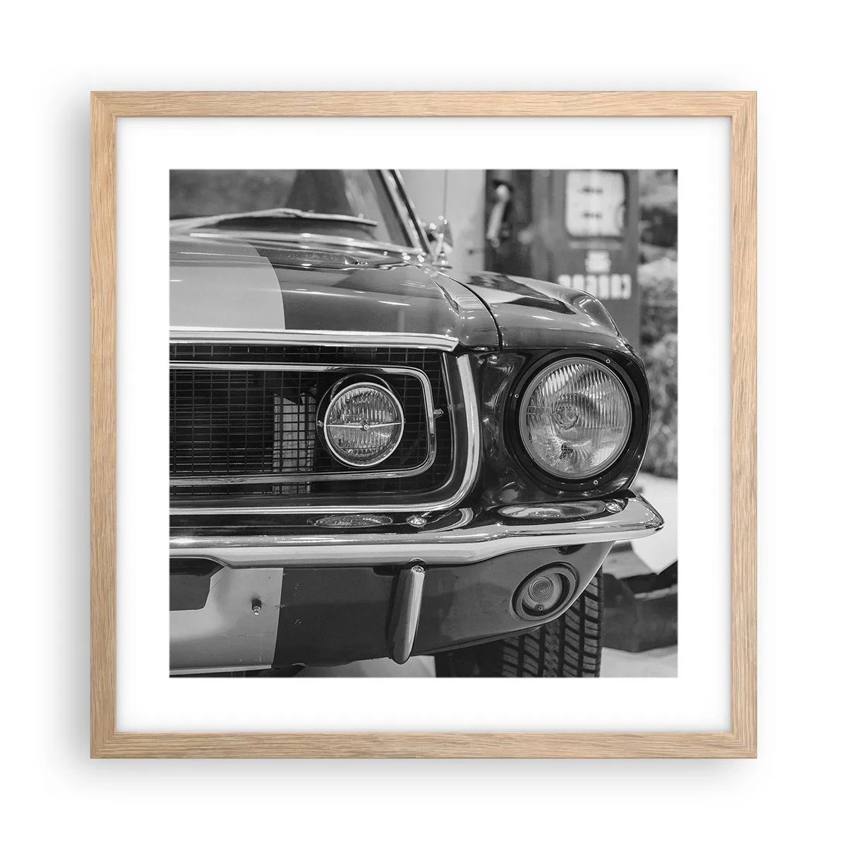 Poszter világos tölgy keretben - Vad utazás - 40x40 cm