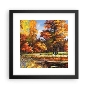 Poszter fehér keretben - Tájkép aranyban és bronzban - 30x30 cm