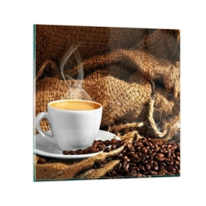 Üveg kép - A mokka illata és a mézes folyadék sűrűsége - 60x60 cm
