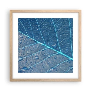 Poszter világos tölgy keretben - Az élet kékben - 40x40 cm