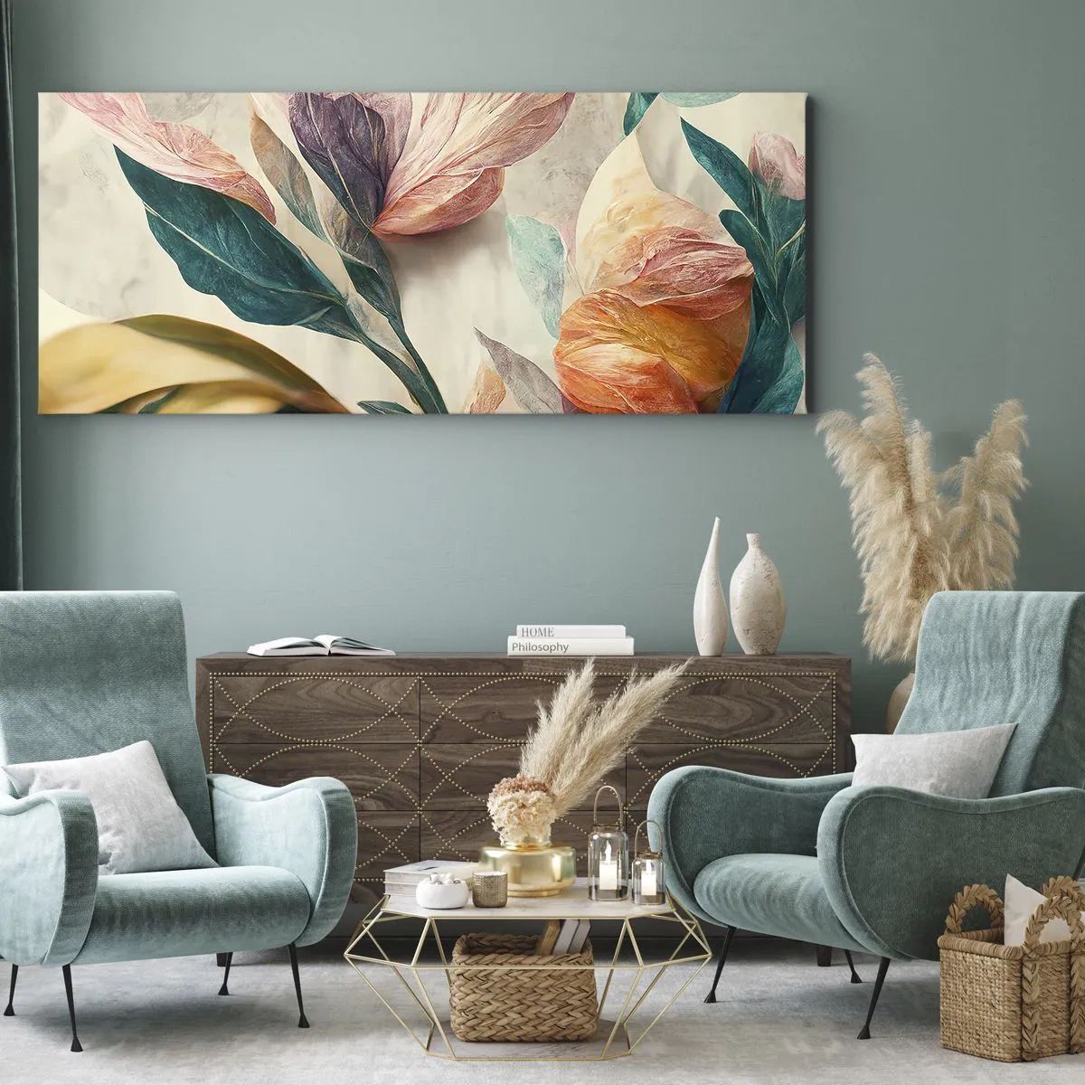 Vászonkép - A déli szigetek virágai - 120x50 cm