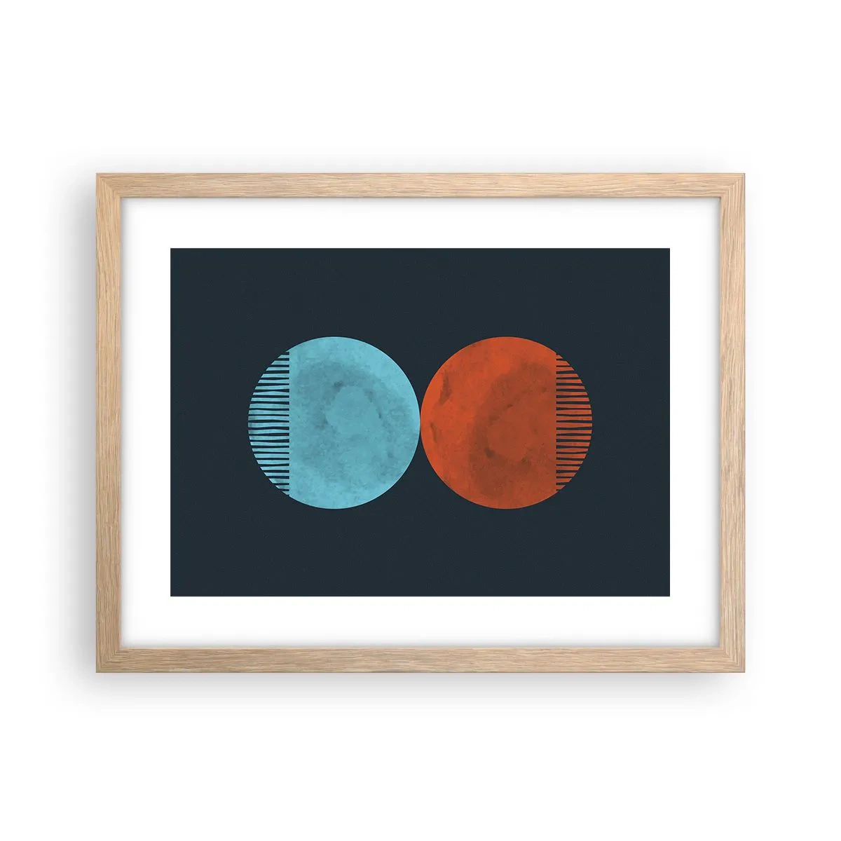 Poszter világos tölgy keretben - Csak a geometria? - 40x30 cm