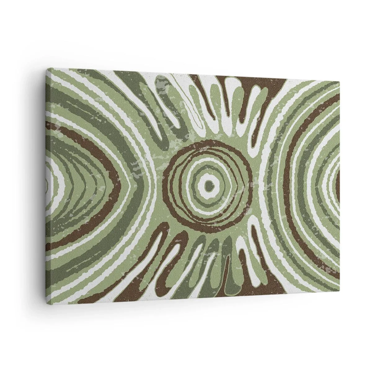 Vászonkép - Absztrakt minták zöld és barna árnyalatokban - 70x50cm - Az érzelmek robbanása - Modern fali dekoráció nappalihoz és hálószobához ARTTOR