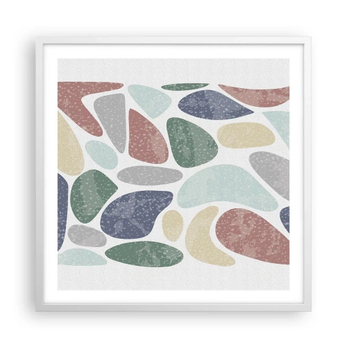 Poszter fekete keretben - Mozaik púderes színekből - 60x60 cm