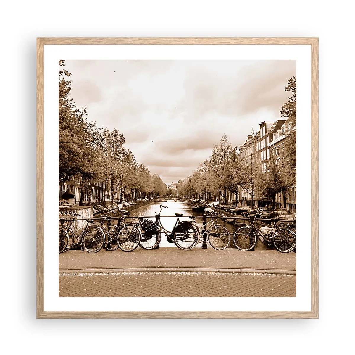 Poszter világos tölgy keretben - Holland hangulat - 60x60 cm