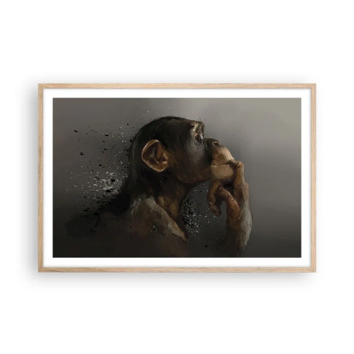 Poszter világos tölgy keretben - Biztosan gondolkodó - 91x61 cm