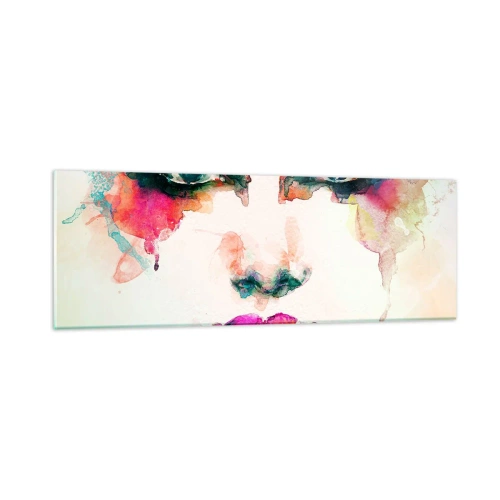 Üveg kép - Szivárvánnyal festett portré - 90x30 cm