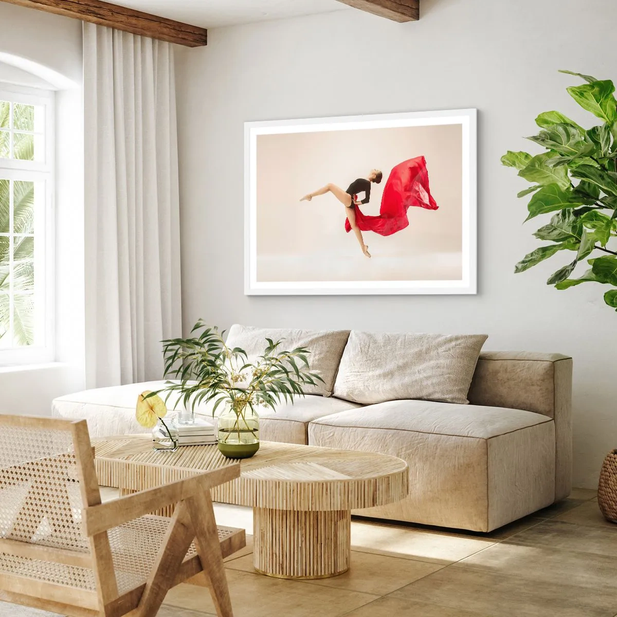 Poszter fekete keretben - Piros és fekete - 91x61 cm