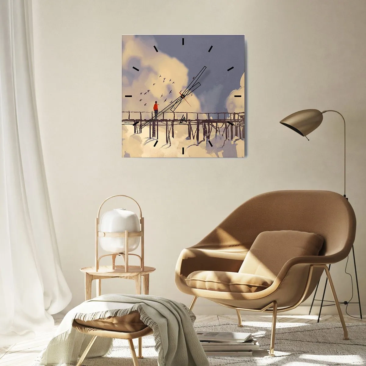 Falióra, Óra - Kék vágy - 40x40 cm