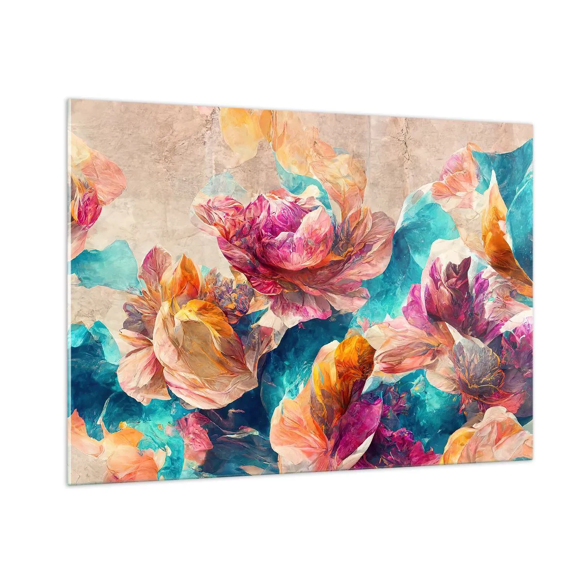 Üveg kép - Egy csokor színes pompája - 100x70 cm