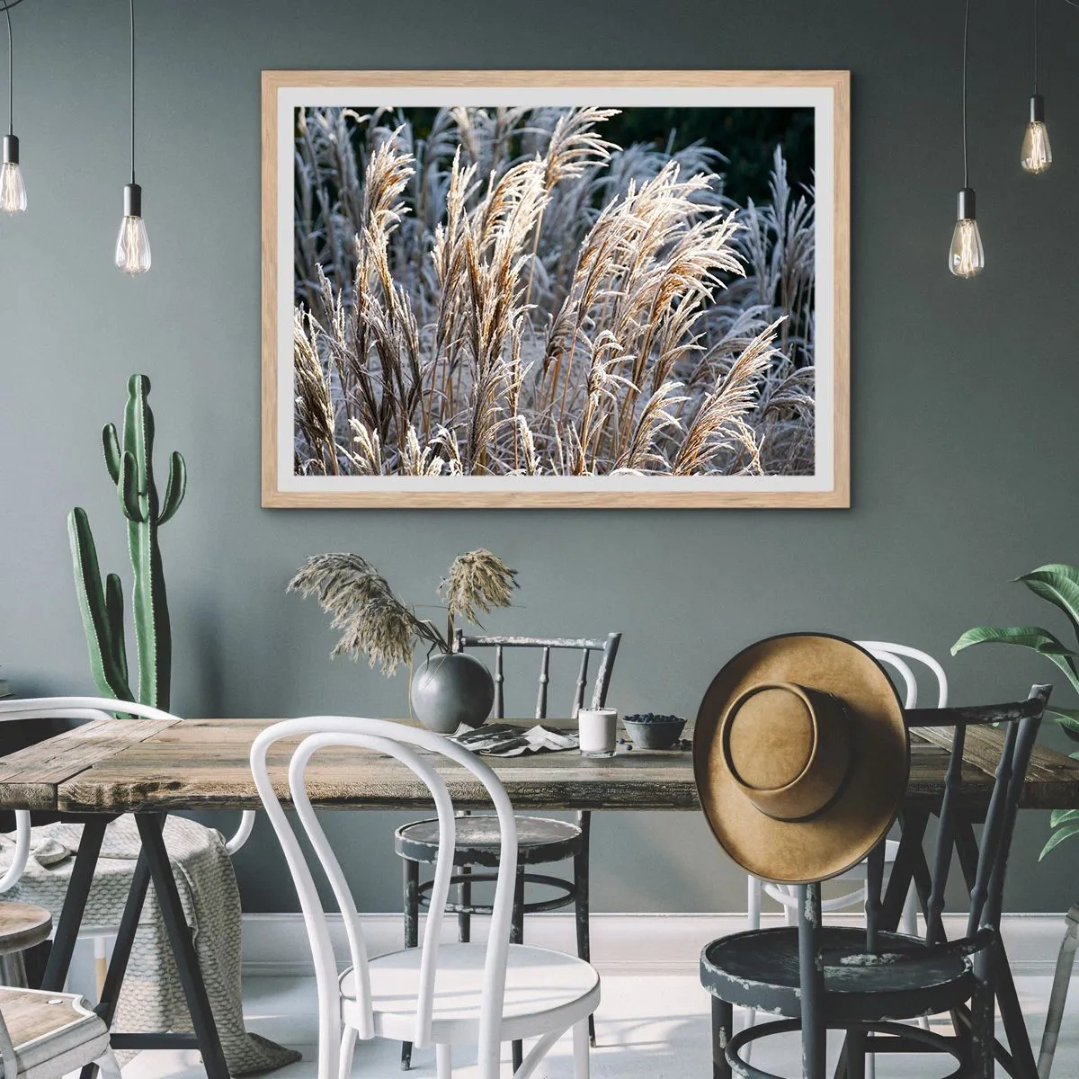 Poszter világos tölgy keretben - Zúzmarába öltözött - 70x50 cm