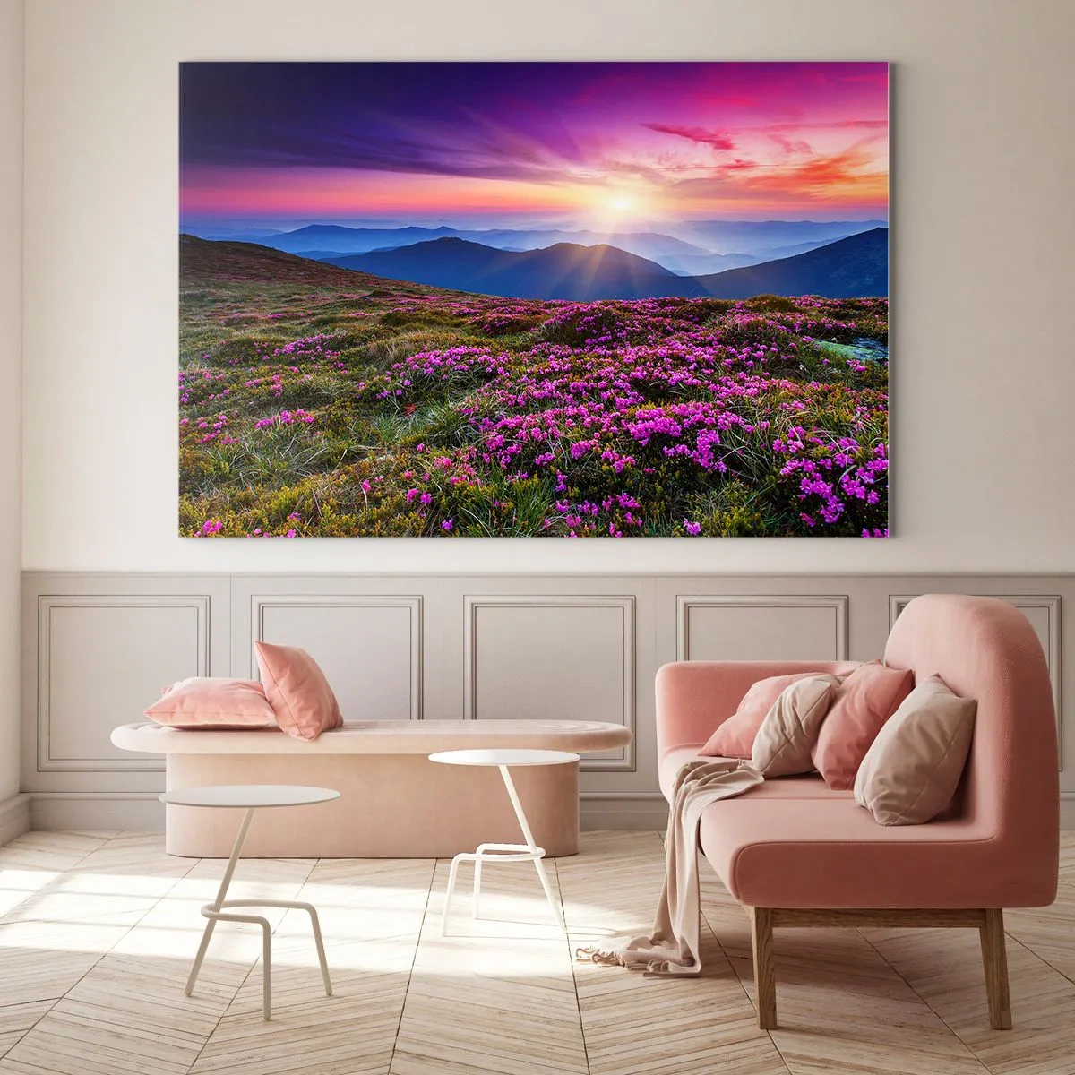 Üveg kép - A gyógynövények friss fürtjei illatoztak a mezőkről - 100x70 cm