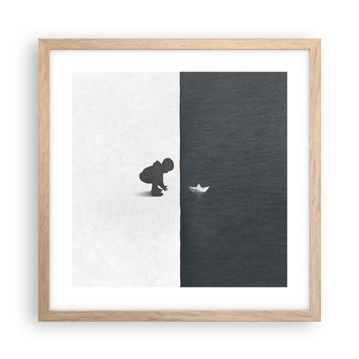 Poszter világos tölgy keretben - Nagy utazás - 40x40 cm