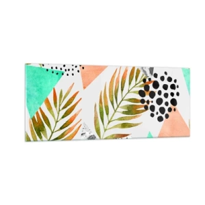 Üveg kép - Dekoráció pálmalevéllel - 100x40 cm